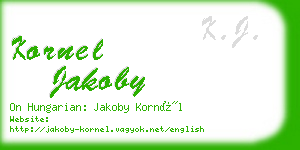kornel jakoby business card